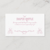 Roze  Bloemenverpleegkundige Baby shower Luier Informatiekaartje (Voorkant)