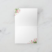 Roze Bloemenverpleegster Dank u Bedankkaart (Binnen)