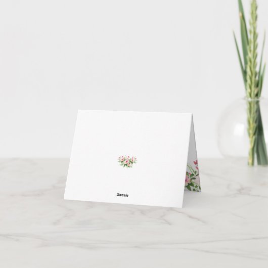 Roze Bloemenverpleegster Dank u Bedankkaart (Achterkant)