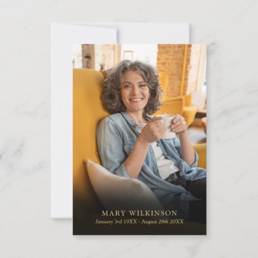 Roze Bloemenviering van het leven begrafenisfoto Bedankkaart (Achterkant)