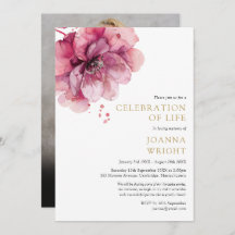 Roze Bloemenviering van het leven begrafenisfoto