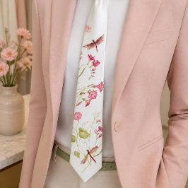 Roze Bloemenvlieg Halsebandje Stropdas