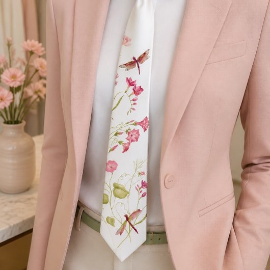 Roze Bloemenvlieg Halsebandje Stropdas