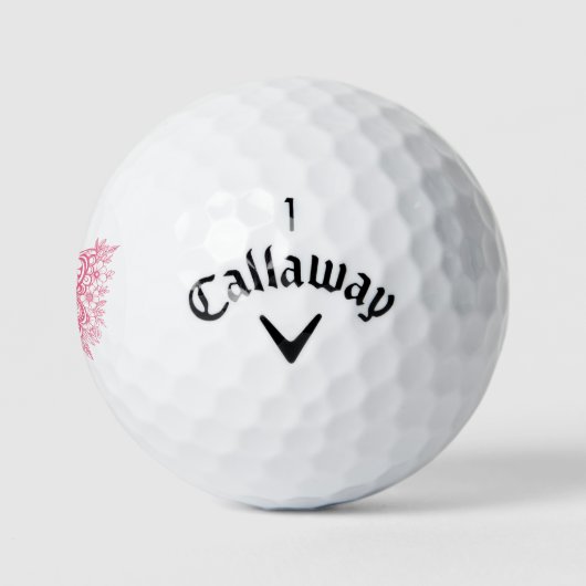 Roze bloemenvlinder golfballen (Logo)