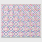 Roze Bloemenvolk Babyshower Inpakpapier (Vlak)