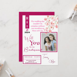 Roze Bloemenwijn Kaart