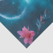 Roze Bloemenwolf Tissuepapier (Detail)