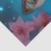 Roze Bloemenwolf Tissuepapier (Detail)
