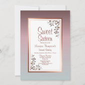 Roze  Bloemenzoet 16 Verjaardagsfeest Kaart (Voorkant)