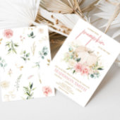 Roze Bloemenzoet klein pompoen Baby shower Kaart