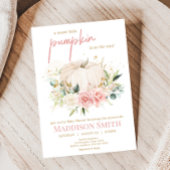 Roze Bloemenzoet klein pompoen Baby shower Kaart