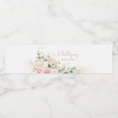 Roze Bloemenzoet klein pompoen Baby shower Waterfles Etiket (Enkel label)