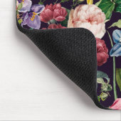  roze bloemenzwart patroonmonogram muismat (Hoek)