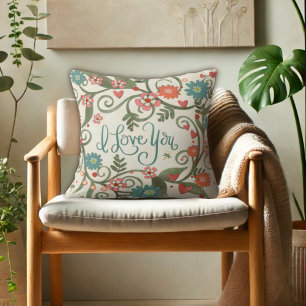 roze bloemetje Ik hou van je Kussen