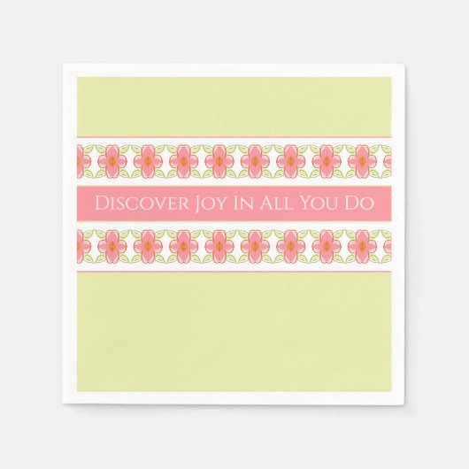 Roze bloemetje met lichtgroen servet (Voorkant)