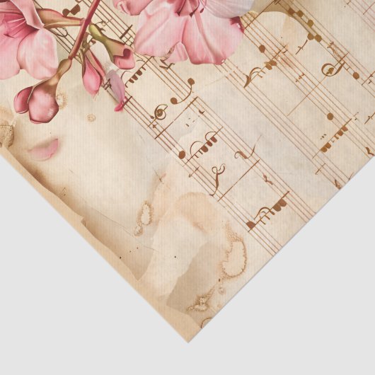 Roze bloemetjes  bloemenblad ephemera tissuepapier (Detail)