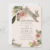 Roze bloemetjes meisje baby shower kaart (Voorkant)