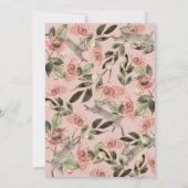 Roze bloemetjes meisje baby shower kaart (Achterkant)