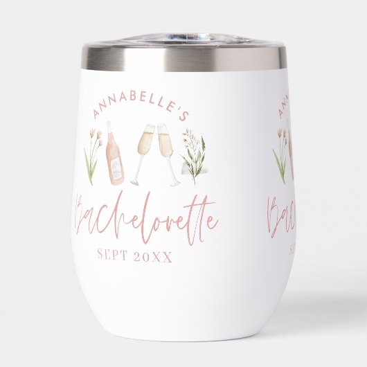 Roze bloemetjes moderne roze girale bachelorette (Voorkant)