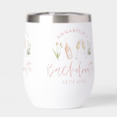 Roze bloemetjes moderne roze girale bachelorette (Achterkant)