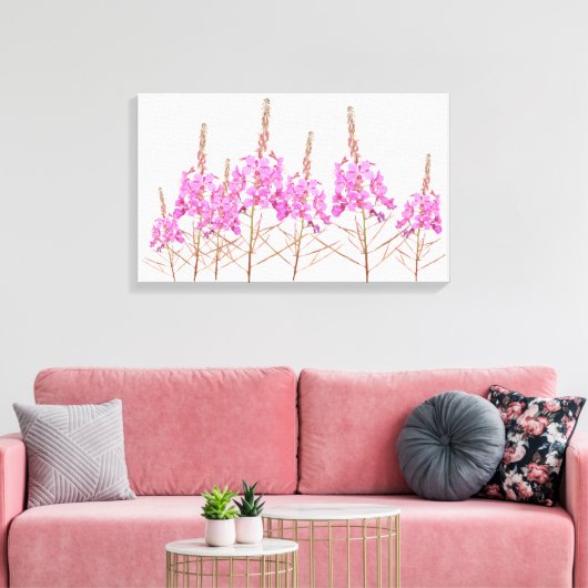 roze bloemetjes stijlvolle bloemenmoderne kunst canvas afdruk (Insitu (Woonkamer))