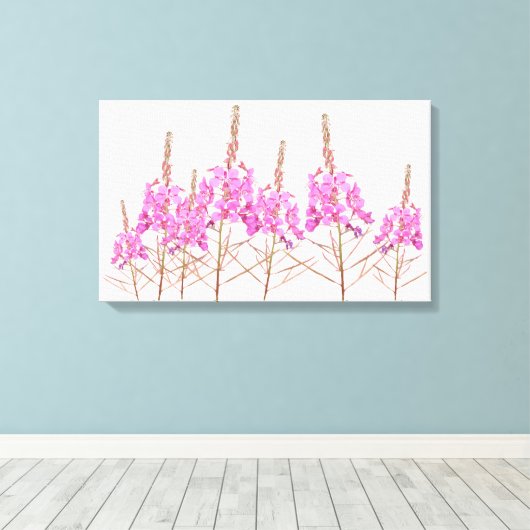 roze bloemetjes stijlvolle bloemenmoderne kunst canvas afdruk (Insitu (Houten vloer))