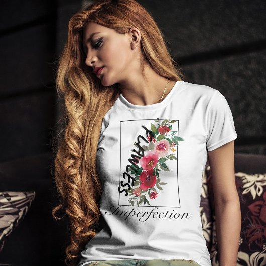  roze bloemetjes Vlekkeloze imperfectie T-shirt