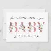 roze bloemetjesbrief zwangerschapsaankondiging kaart (Voorkant)