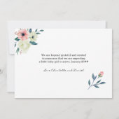 roze bloemetjesbrief zwangerschapsaankondiging kaart (Achterkant)