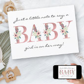  roze bloemetjesbrief zwangerschapsaankondiging kaart