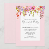 Roze bloemetjesfeest kaart (Voorkant / Achterkant)