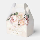Roze bloemetuin bruiloftsfeest cadeau dozen bedankdoosjes (Achterkant)