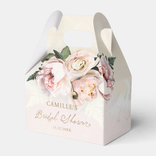 Roze bloemetuin bruiloftsfeest cadeau dozen bedankdoosjes (Voorkant Zijde)