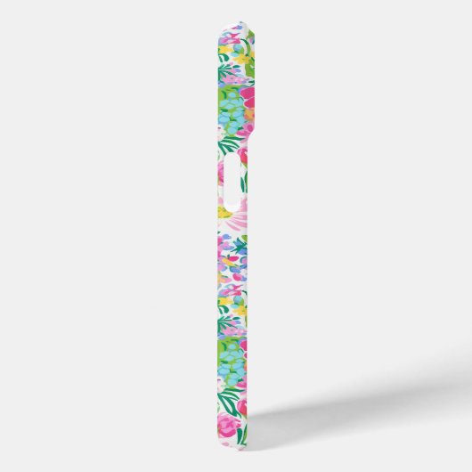 Roze bloemetuin met monogram Case-Mate iPhone case (Achterkant / Rechts)