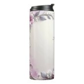 Roze bloemframe thermosbeker (Gedraaid links)