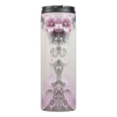 Roze bloemframe thermosbeker (Achterkant)