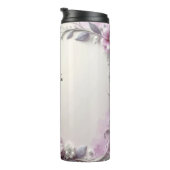 Roze bloemframe thermosbeker (Geroteerd rechts)