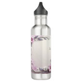 Roze bloemframe waterfles (Links)