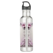 Roze bloemframe waterfles (Achterkant)