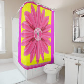 Roze bloemgordijn haar makreel douchegordijn (In situ)