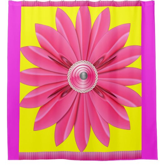 Roze bloemgordijn haar makreel douchegordijn (Voorkant)