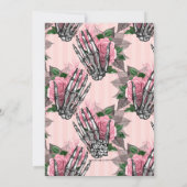 Roze bloemgotische trouw-QR-code uitnodiging (Achterkant)