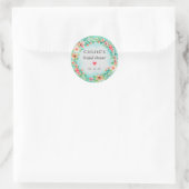 Roze Bloemhart Bruidsfeestcadeautje Ronde Sticker (Tas)