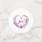 Roze Bloemhart Bruiloft Feest Confetti (Kleine voorkant)