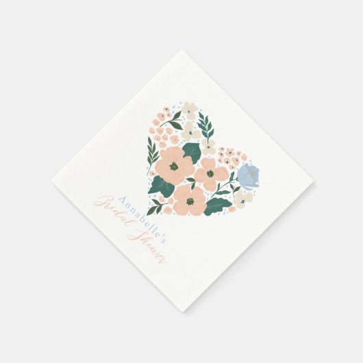 Roze Bloemhart Bruiloftsfeest Servet (Hoek)