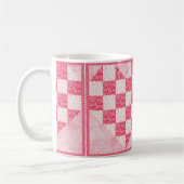 Roze Bloemhart Quilt Uitzicht Koffiemok (Links)