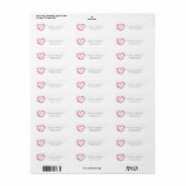 Roze bloemhart retouradres sticker (Full Sheet)