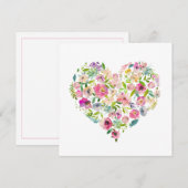 Roze bloemhart Valentijnsdag liefde notitiekaart Notitiekaartje (Voorkant / Achterkant)