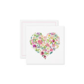 Roze bloemhart waterverf liefde moeder Valentijn Notitiekaartje (Voorkant / Achterkant in situ)