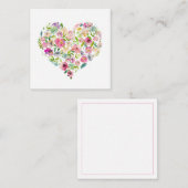 Roze bloemhart waterverf liefde moeder Valentijn Notitiekaartje (Voorkant / Achterkant)